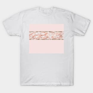 Strawberries and cream - rose gold marble T-Shirt